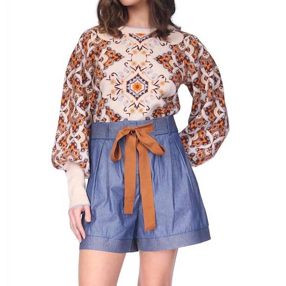NEW CARA CARA esme top in turtledove vintage paisley - Picture 1 of 3